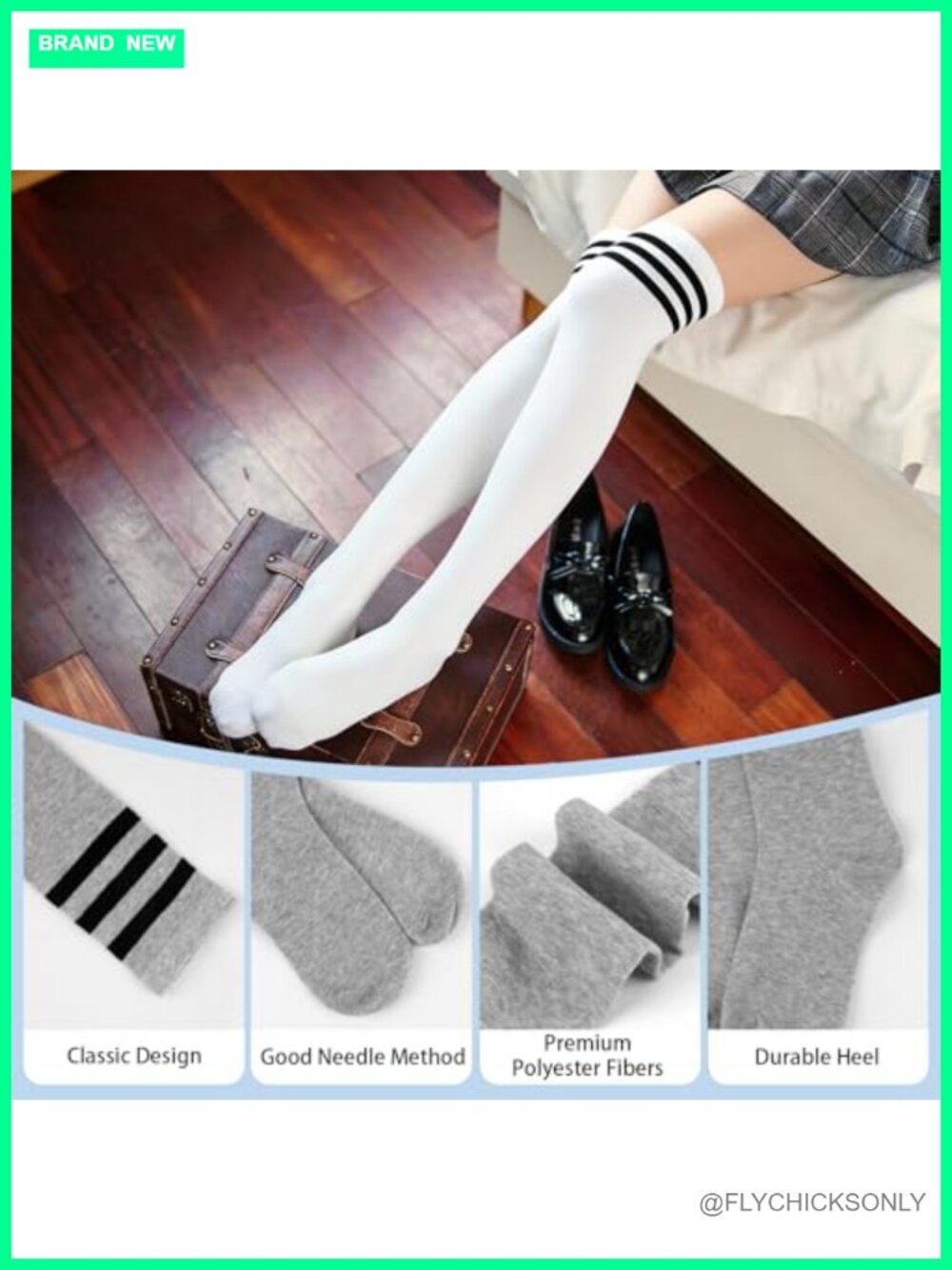 Thigh High Socks Over the Knee Striped Cosplay Boot Socks 4 Pack - Picture 3 of 6